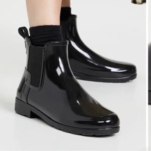 Hunter Boots Original Refined Chelsea Booties Black Size 8